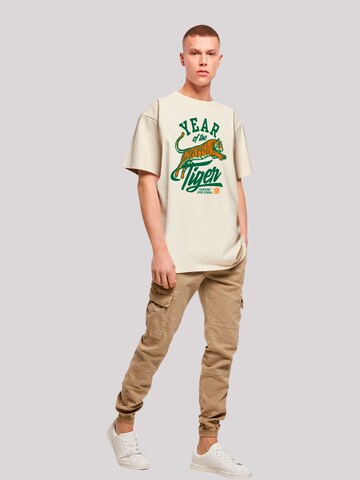 F4NT4STIC Shirt 'Stranger Things Hawkins Year of The Tiger 86 Netflix TV Series' in Beige