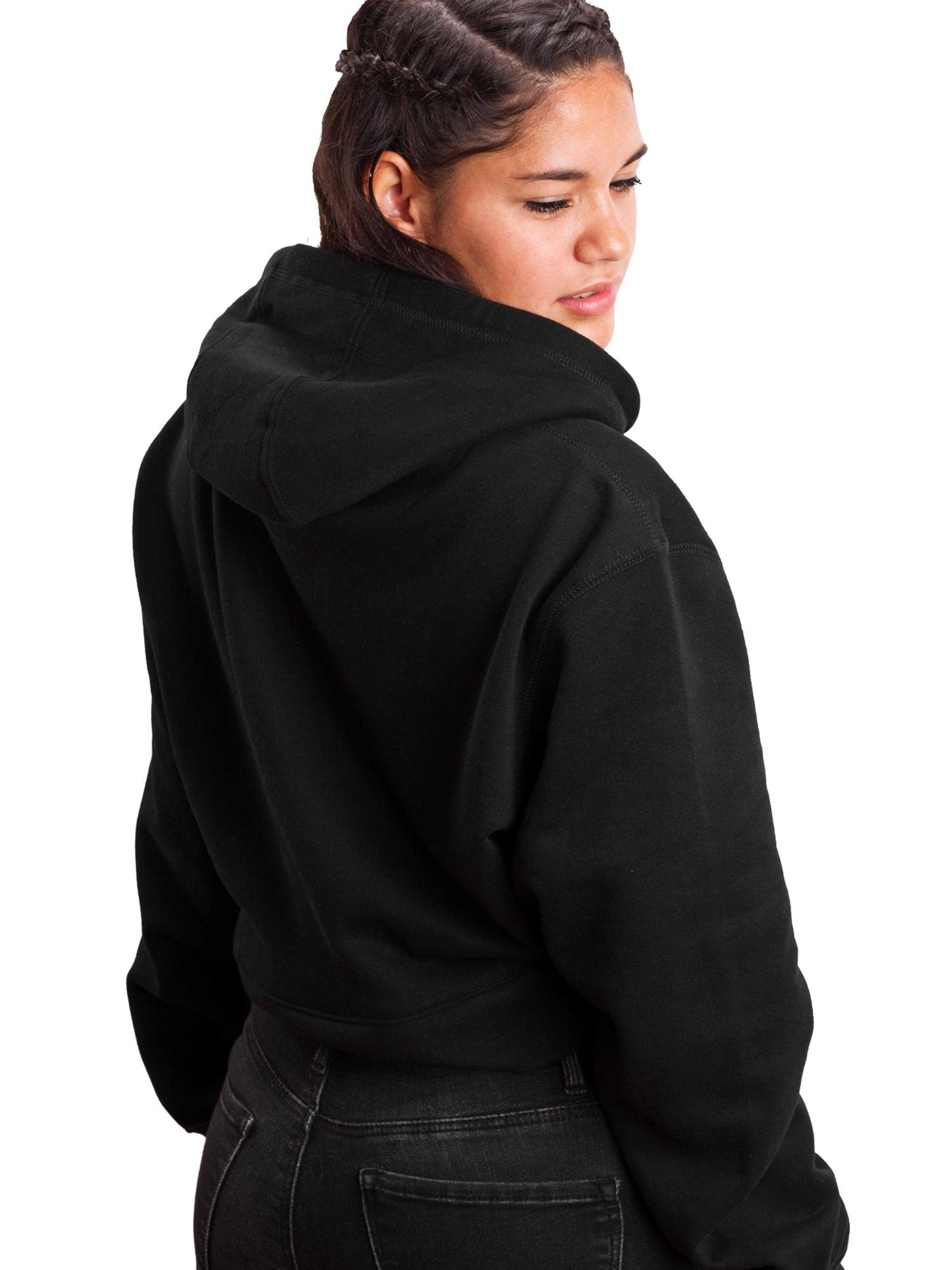 Manufaktur13 Sweatshirt 'Crop Hoodie' in Black
