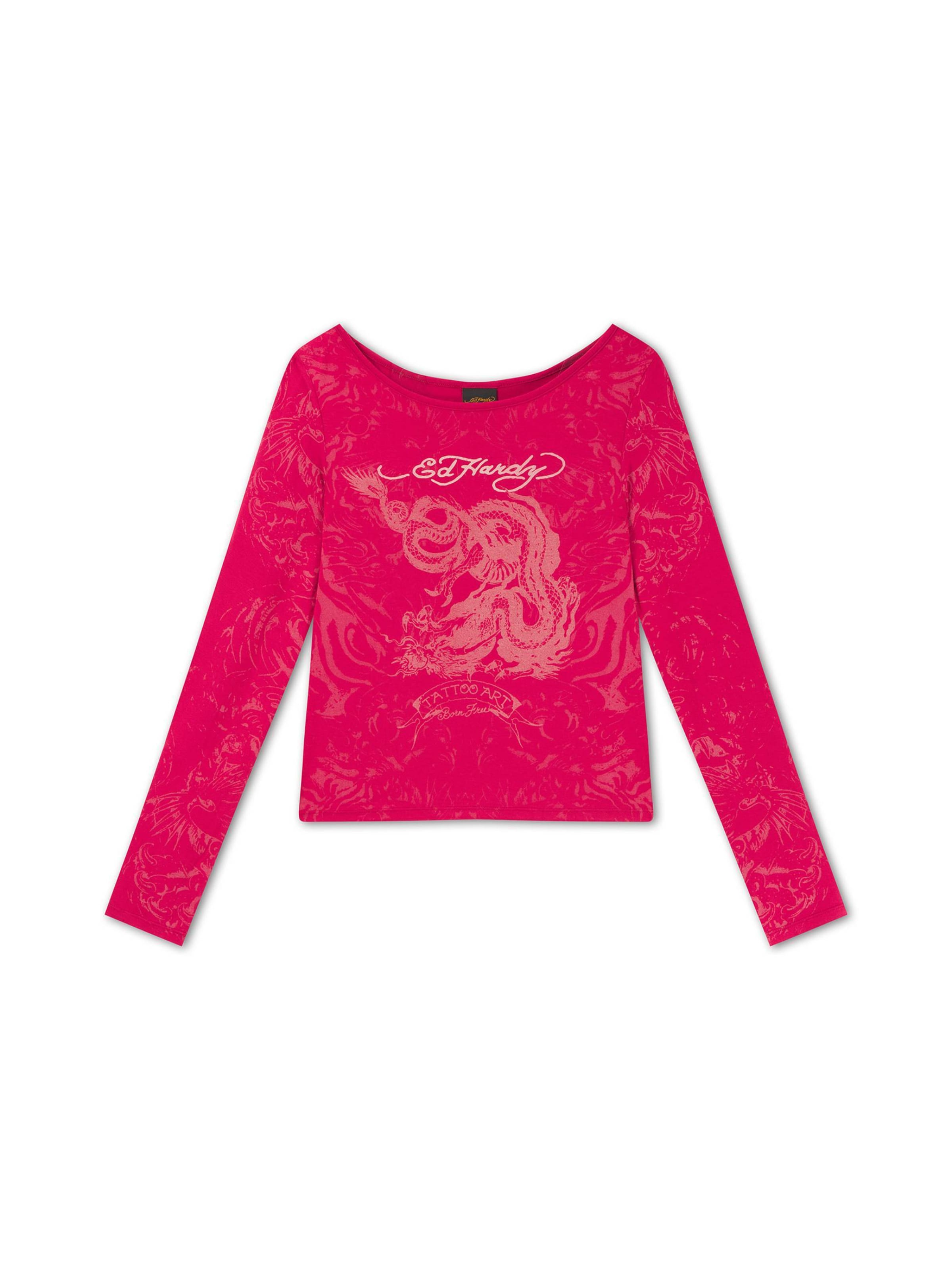 Maglietta di Ed Hardy in rosa: frontale