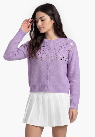 MYMO - Casaco de malha 'Young Fashion' em roxo: frente