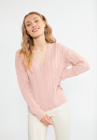 RISA Knit Cardigan in Pink: front