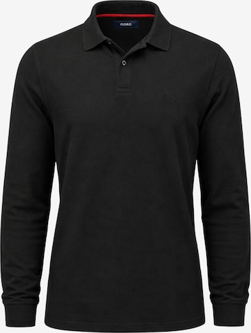 GORG Shirt 'Herren Langarm Poloshirt aus 100% Bio-Baumwolle' in Zwart: voorkant