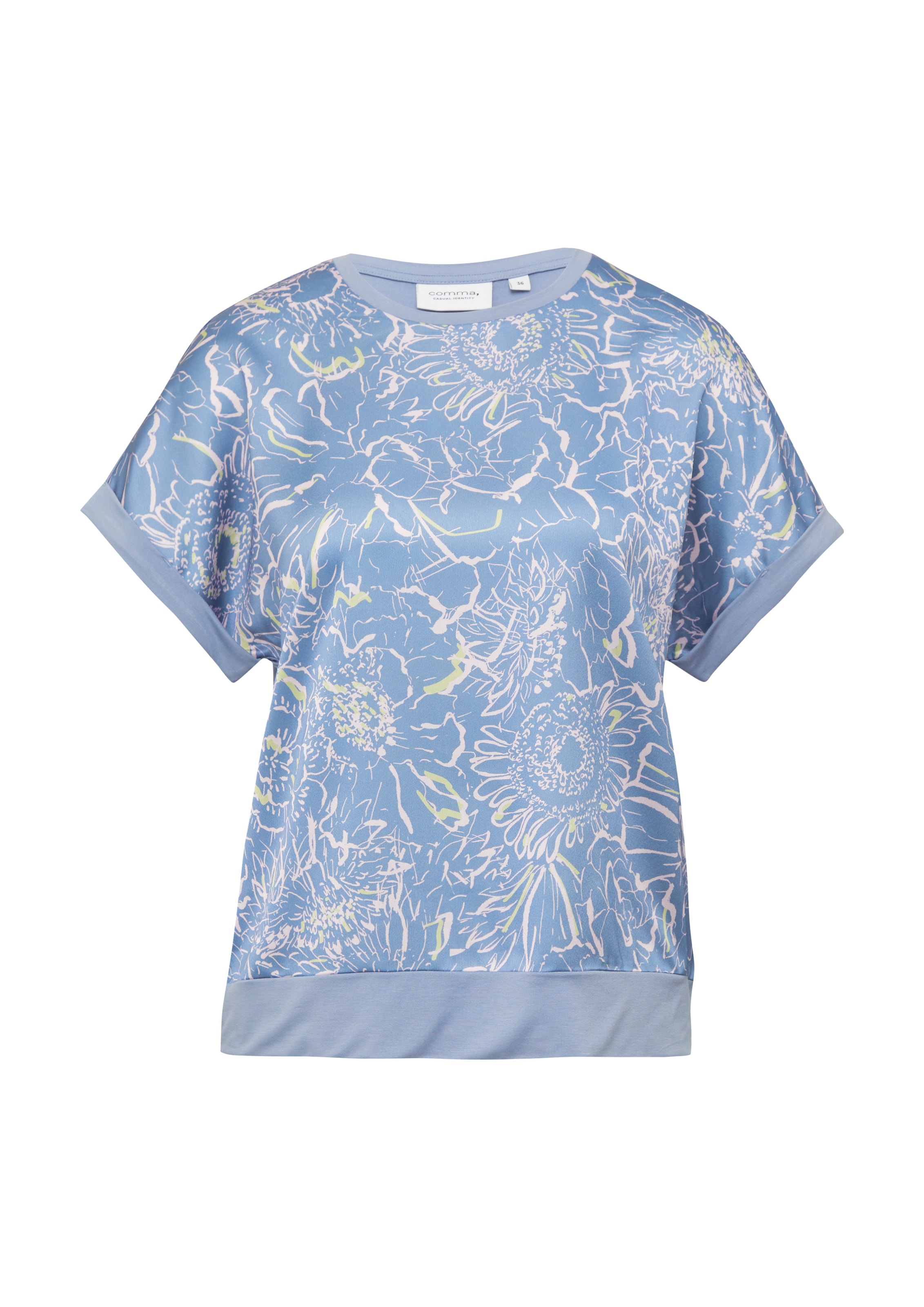comma casual identity Shirt in Blauw: voorkant