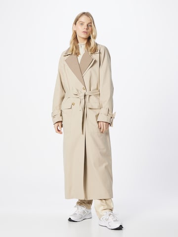 OBJECT Tall Between-seasons coat 'TESSA' in Beige: front