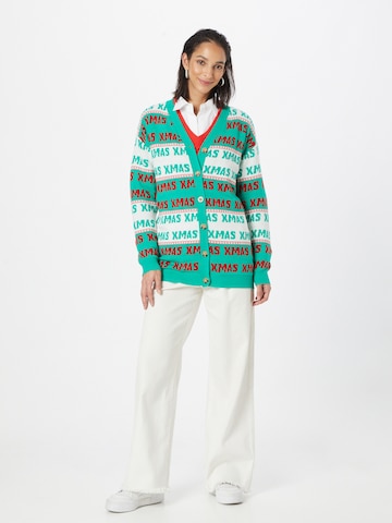 VILA Knit Cardigan 'CHRISTMAS ' in Green