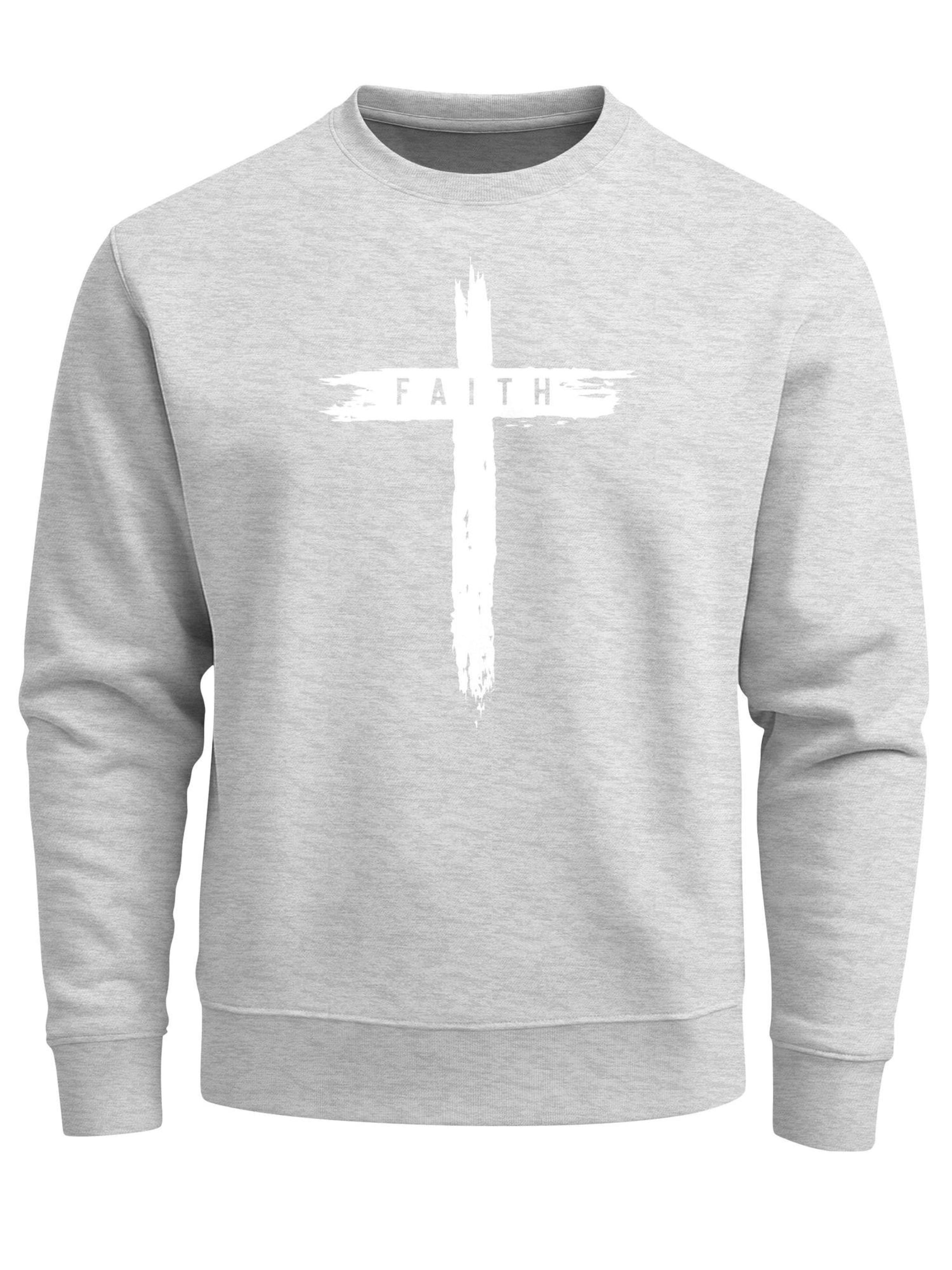 Neverless Sweatshirt 'Faith' in Grey: front