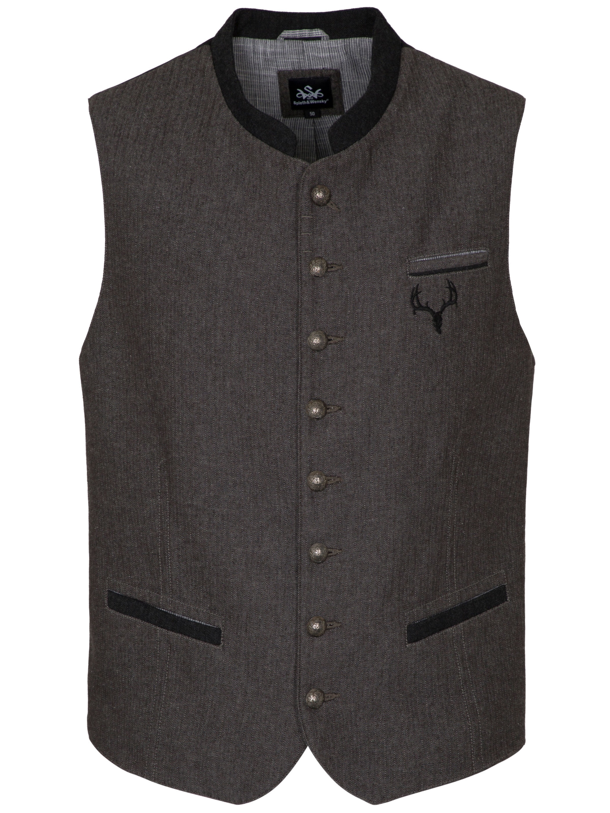 SPIETH & WENSKY Klederdracht gilet in Grijs: voorkant