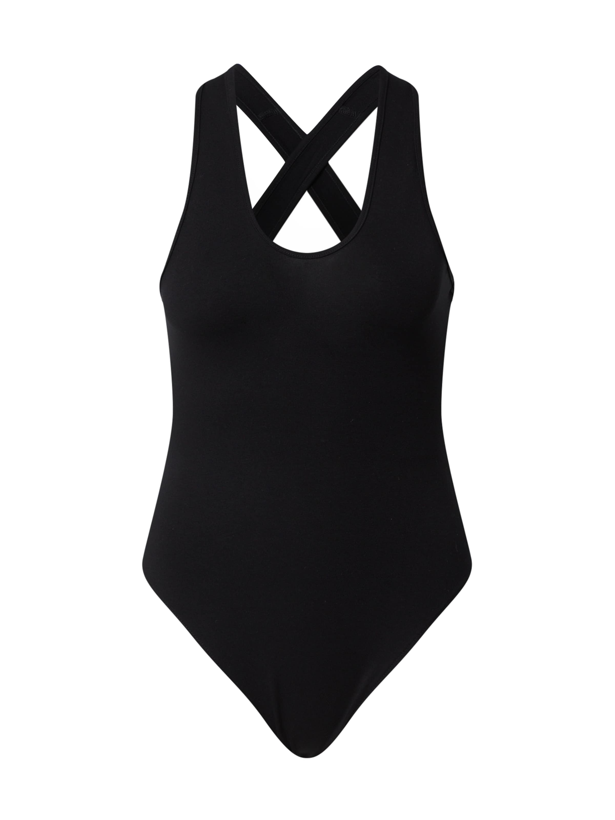 EDITED Shirt bodysuit 'Sita' in Black: front