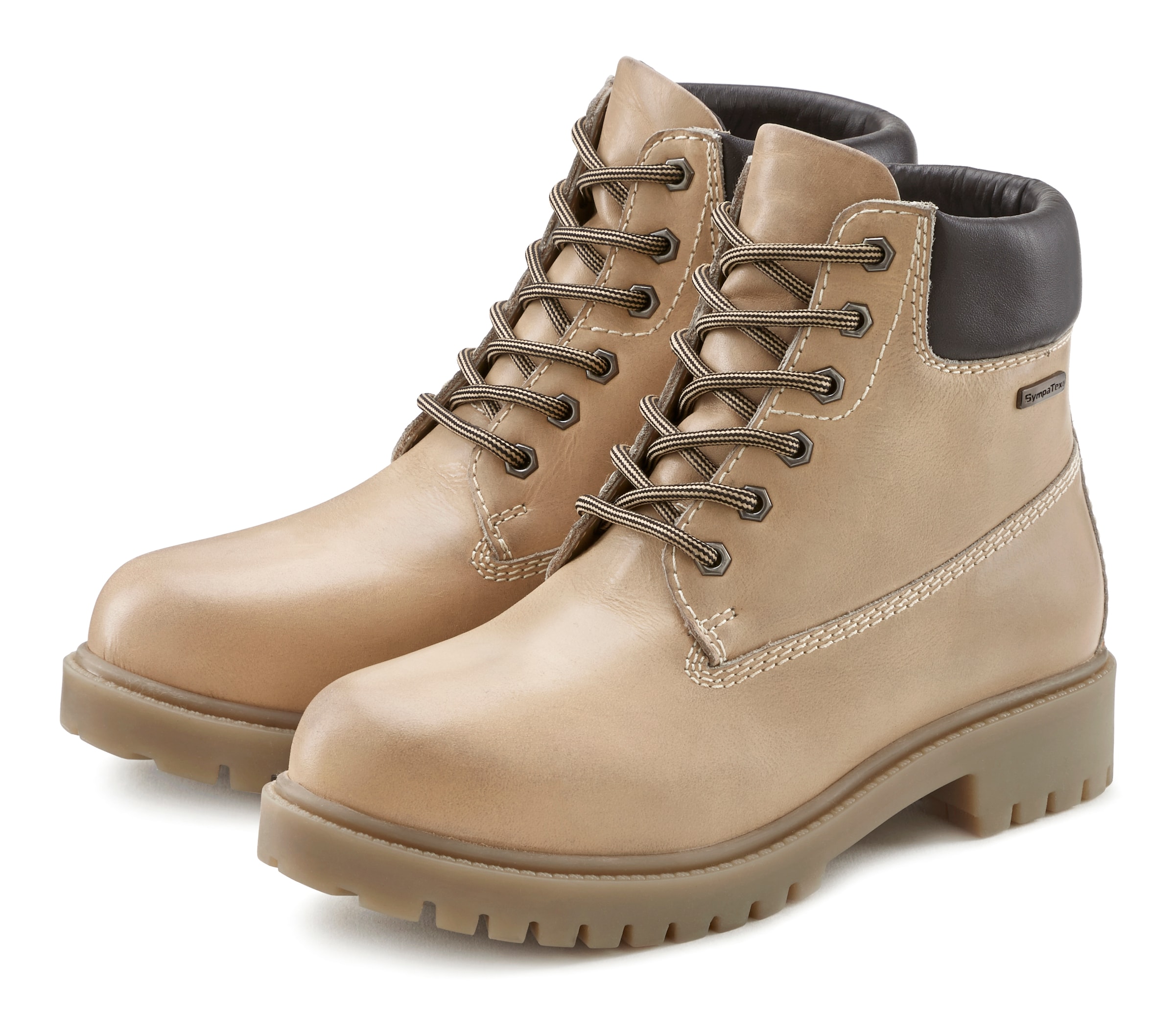 LASCANA Ботинки на шнуровке в Бежевый