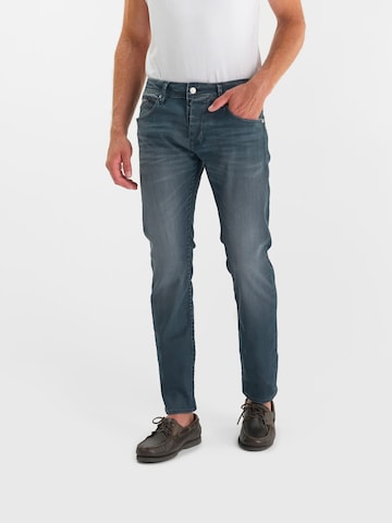 Coupe slim Jean Le Temps Des Cerises en bleu : devant