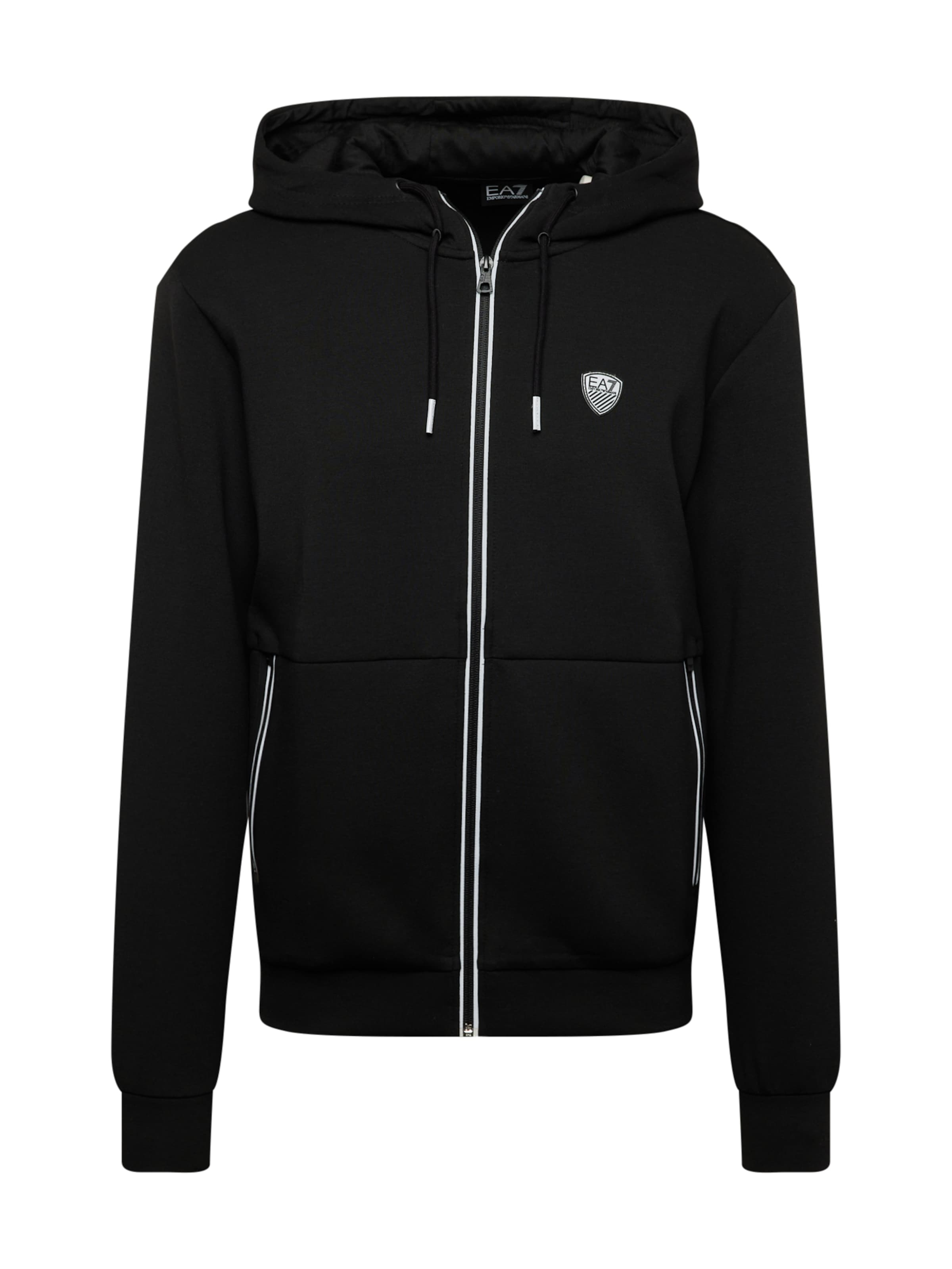 EA7 Emporio Armani Ζακέτα φούτερ σε μαύρο: μπροστά