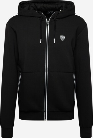 Veste de survêtement EA7 Emporio Armani en noir : devant