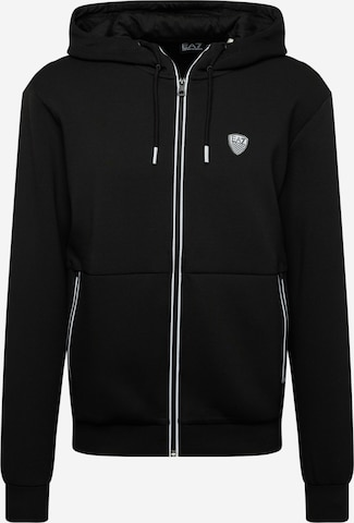 Veste de survêtement EA7 Emporio Armani en noir : devant