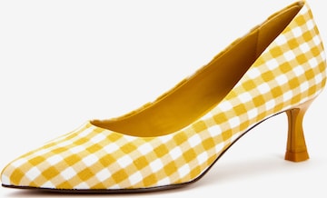 Katy Perry - Sapatos de salto em amarelo: frente