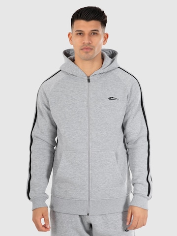 Veste de survêtement 'Miran' Smilodox en gris : devant