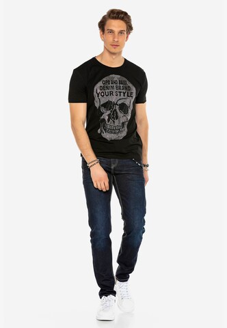 CIPO & BAXX Shirt 'Bling Skull' in Gemengde kleuren