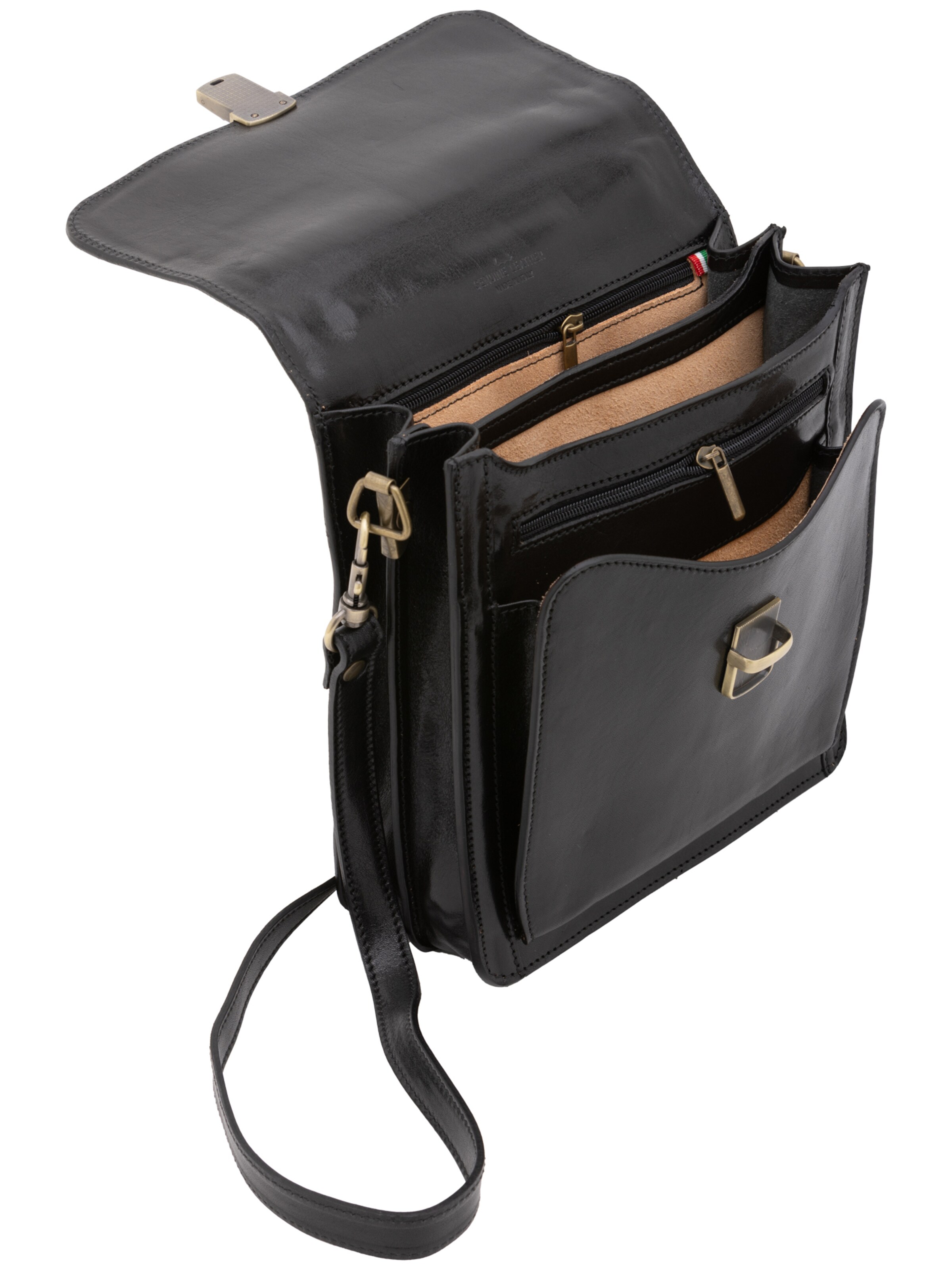 Borsa a tracolla 'Borsa a Tracolla Uomo Vera Pelle Vacchetta - Made in Italy' di I Fratelli in nero