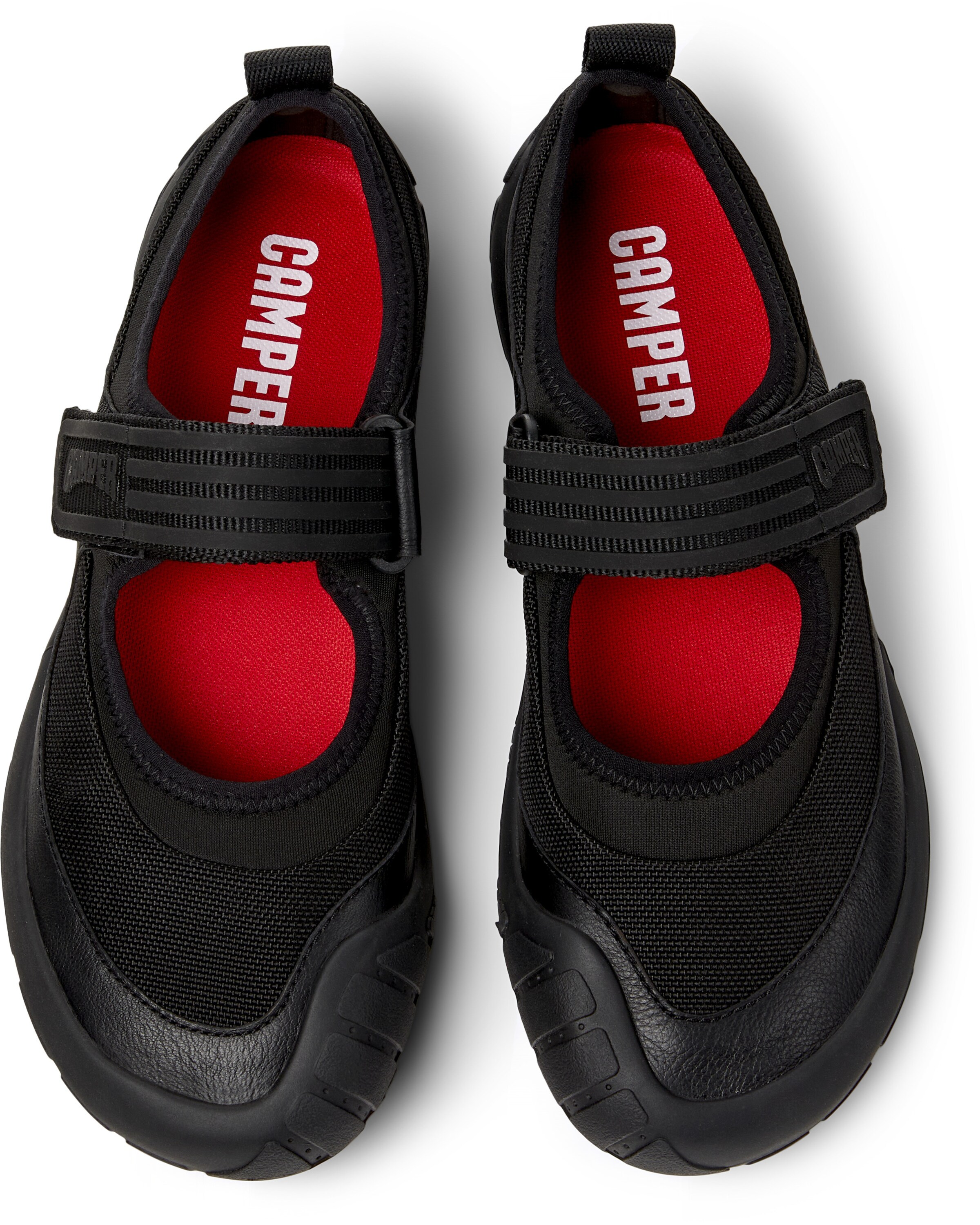 CAMPER Ballerina met riempjes 'Peu Path' in Zwart