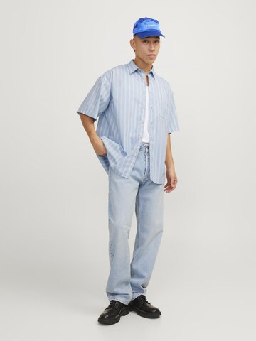 JACK & JONES Comfort fit Button Up Shirt in Blue