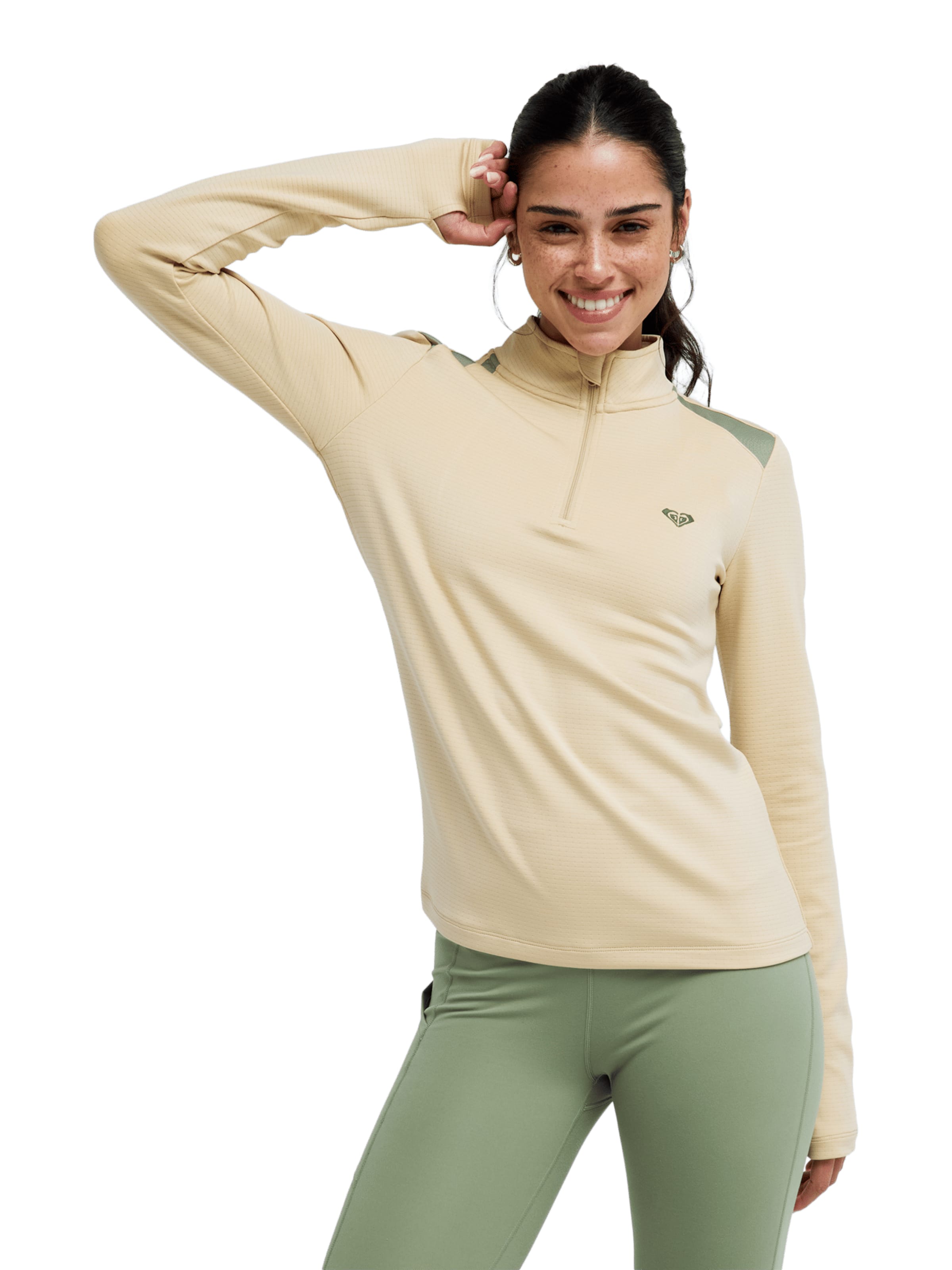 ROXY Performance Shirt 'Boundless Spirit' in Beige: front