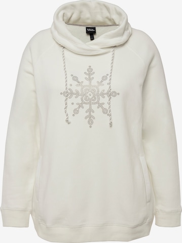 Ulla Popken Sweatshirt in Wit: voorkant