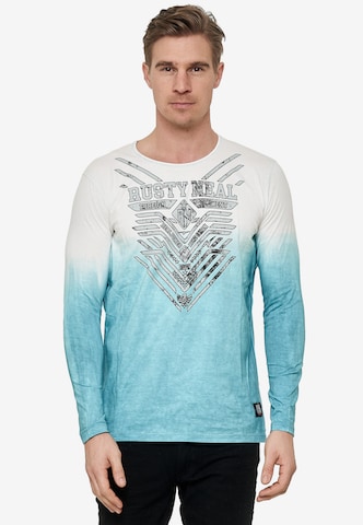 Rusty Neal Longsleeve mit großem Front- Print in Blau: predná strana