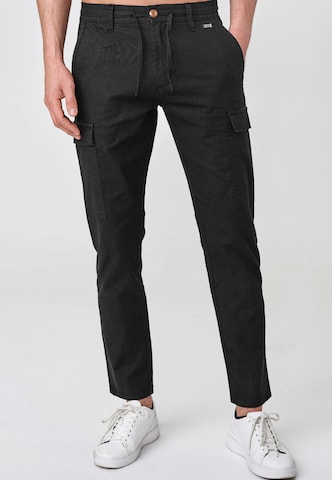 INDICODE JEANS Regular Cargo Pants ' Cagle ' in Black: front