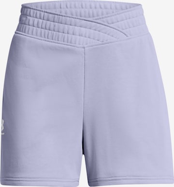 UNDER ARMOUR Skinny Workout Pants 'Rival Terry' in Purple: front