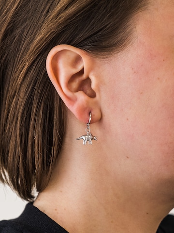 Fräulein Wunder Earrings 'Triceratops ' in Silver: front