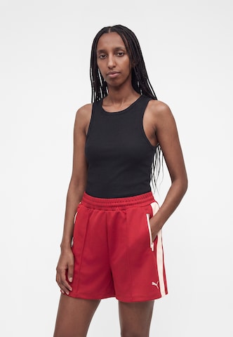 PUMA - Loosefit Calças de desporto 'T7' em rosa: frente