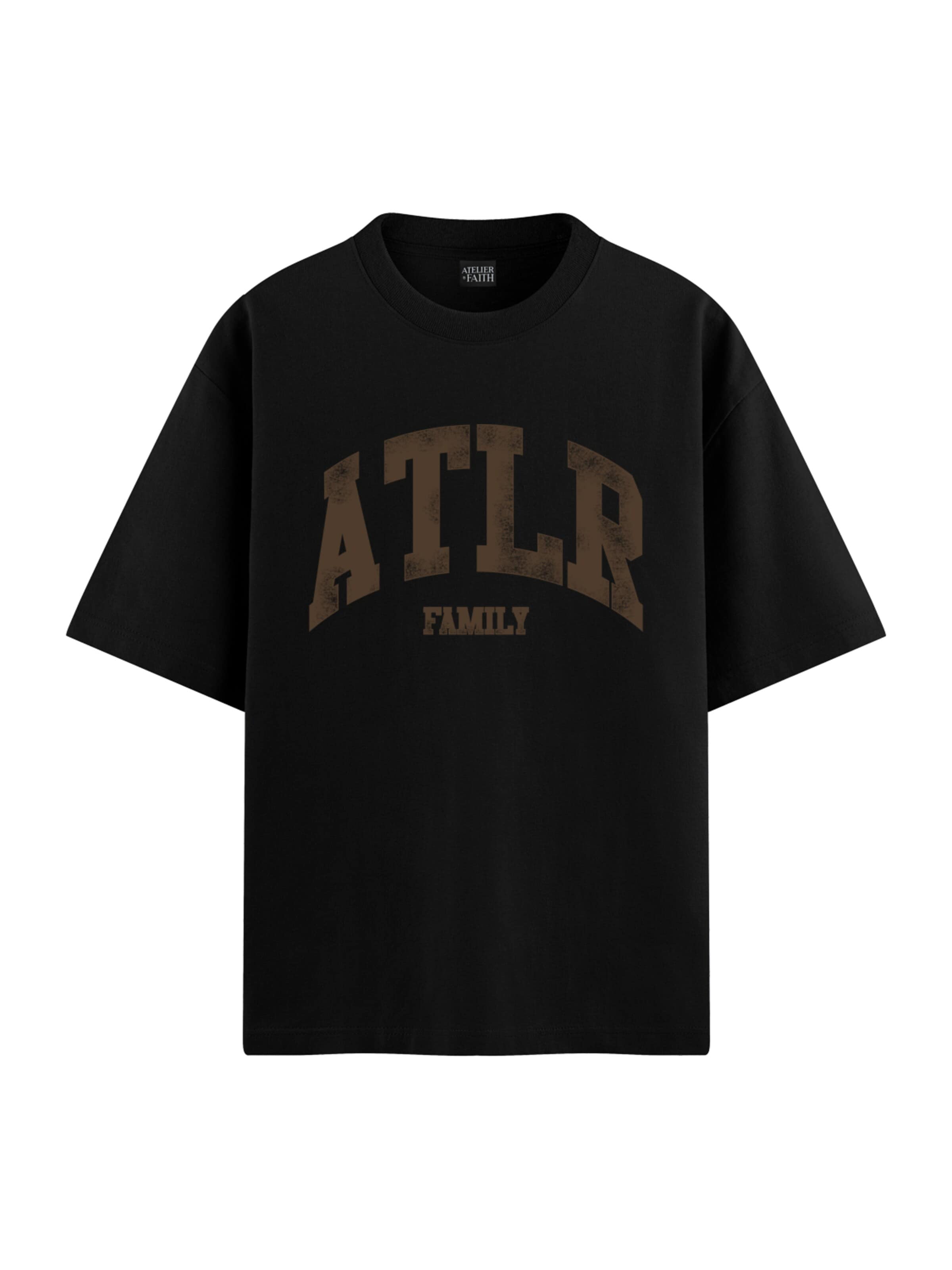 ATELIER OF FAITH Shirt 'ATLR FAMILY  ESSENTIALS' in Zwart: voorkant