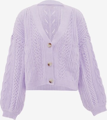 aleva Knit Cardigan in Purple: front