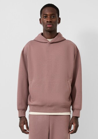 Sweat-shirt QS en marron : devant