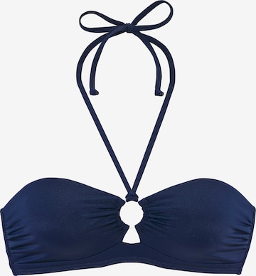 s.Oliver Bandeau Bikinitop in Blau: Vorderseite