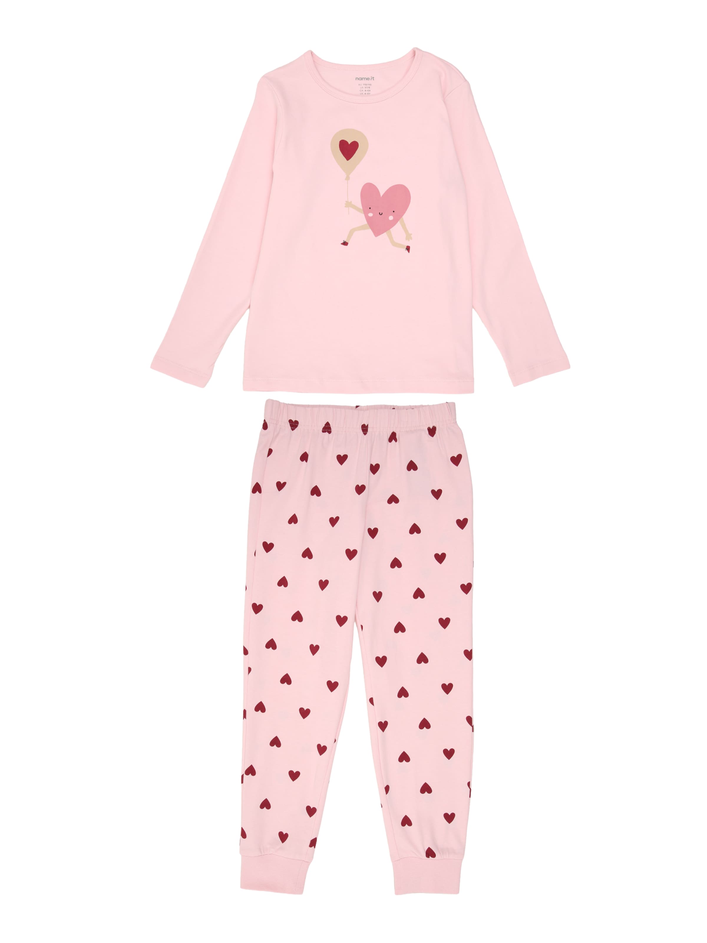 NAME IT Nachtkledij 'NMFCUTIE HEART' in Roze: voorkant