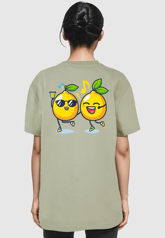 Merchcode Oversized Shirt 'Lemon Party' in Green: front