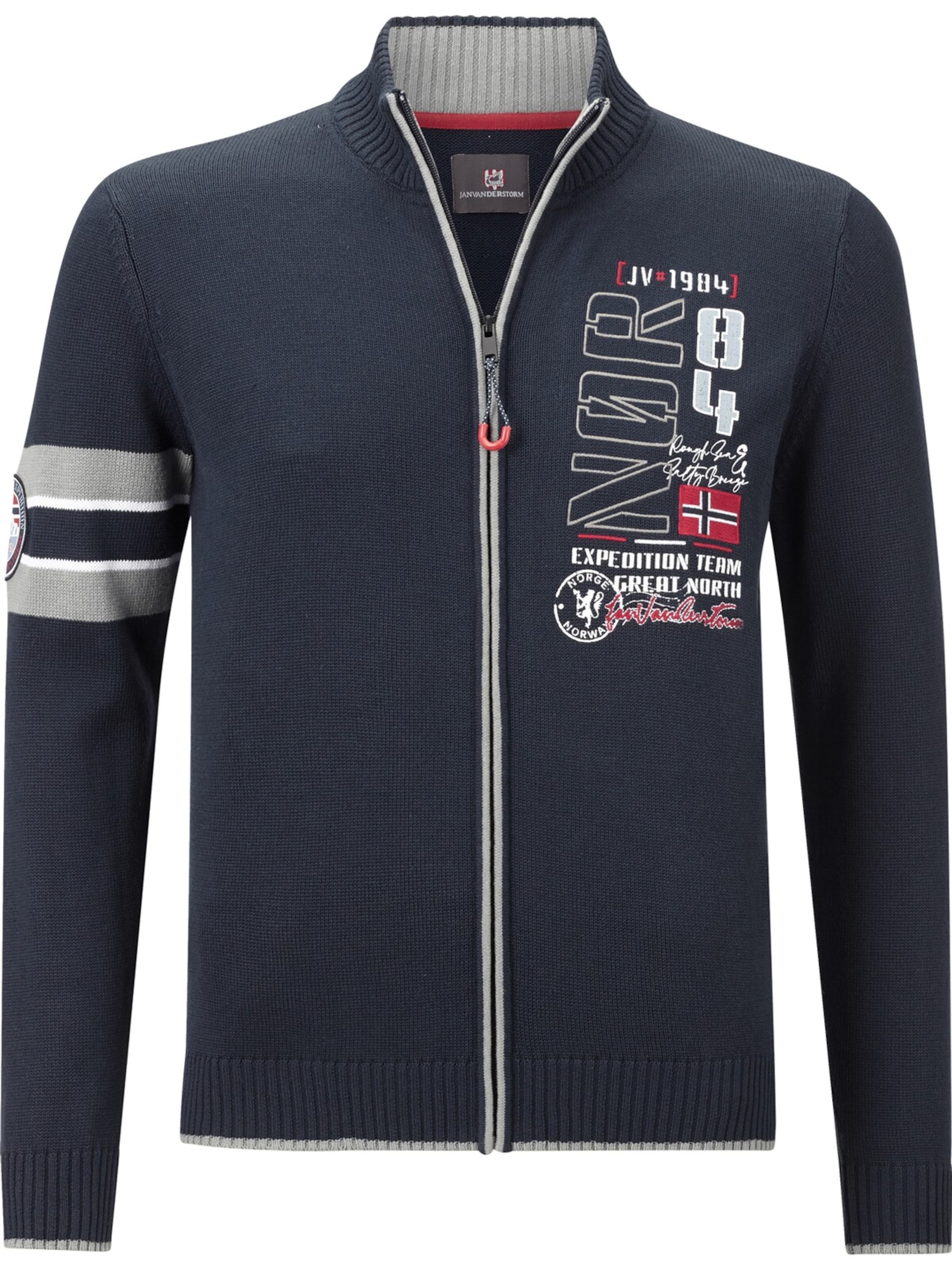 Jan Vanderstorm Strickjacke ' Roluf ' in Blau: Vorderseite