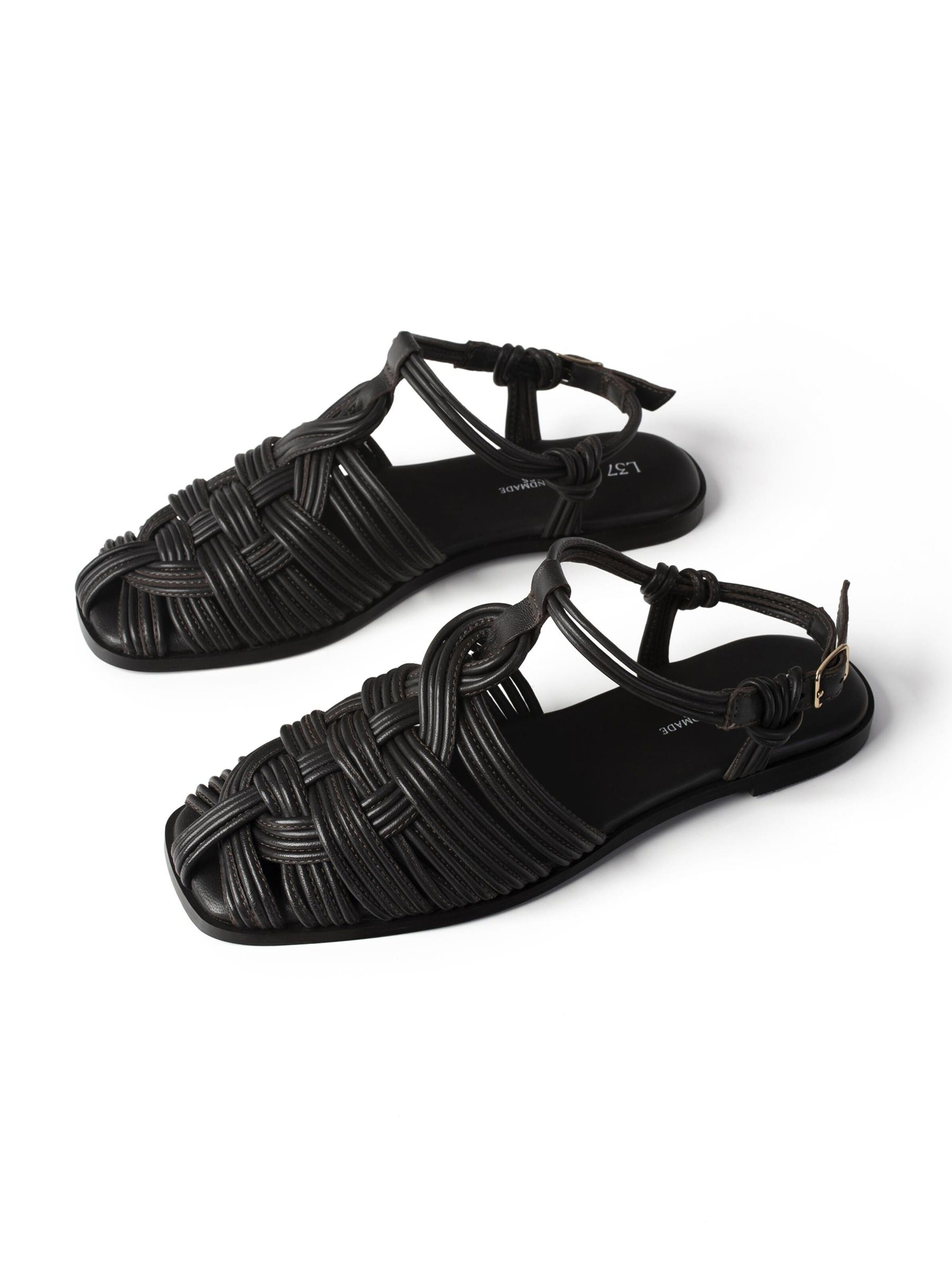 Sandales à lanières 'LOVE LIKE EARLY JUNE' L37 HANDMADE SHOES en noir