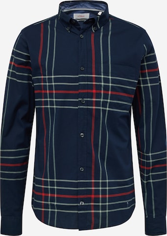 s.Oliver Regular fit Button Up Shirt in Blue: front