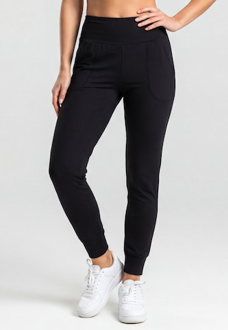 Effilé Pantalon 'Fashion Look' Jika en noir : devant