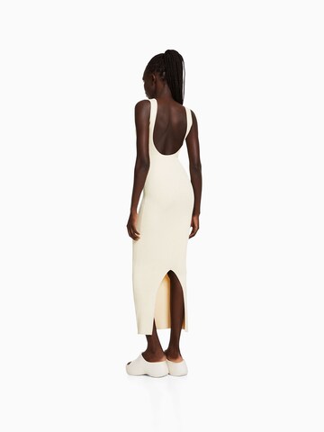 Bershka Knitted dress in Beige