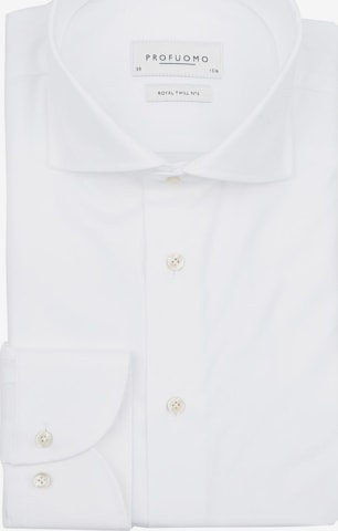 Coupe slim Chemise 'Sky Blue' Profuomo en blanc : devant