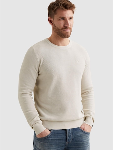 PME Legend Trui 'Pullover in cotton/modal' in Wit: voorkant