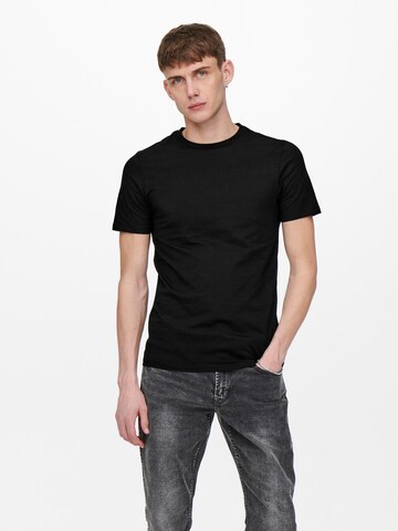 T-Shirt Only & Sons en noir : devant