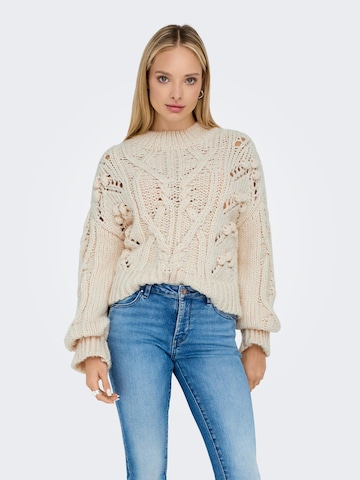 ONLY Sweater 'Margaretha' in Beige: front