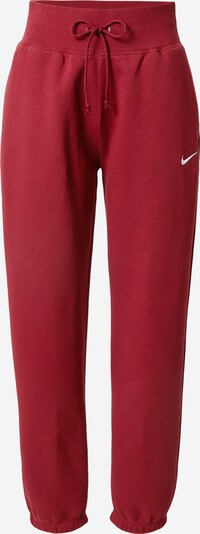 Nike Sportswear Calças 'Phoenix Fleece' em vermelho vinho / branco, Vista do produto