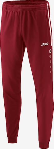 JAKO Regular Workout Pants 'Competition 2.0' in Red: front