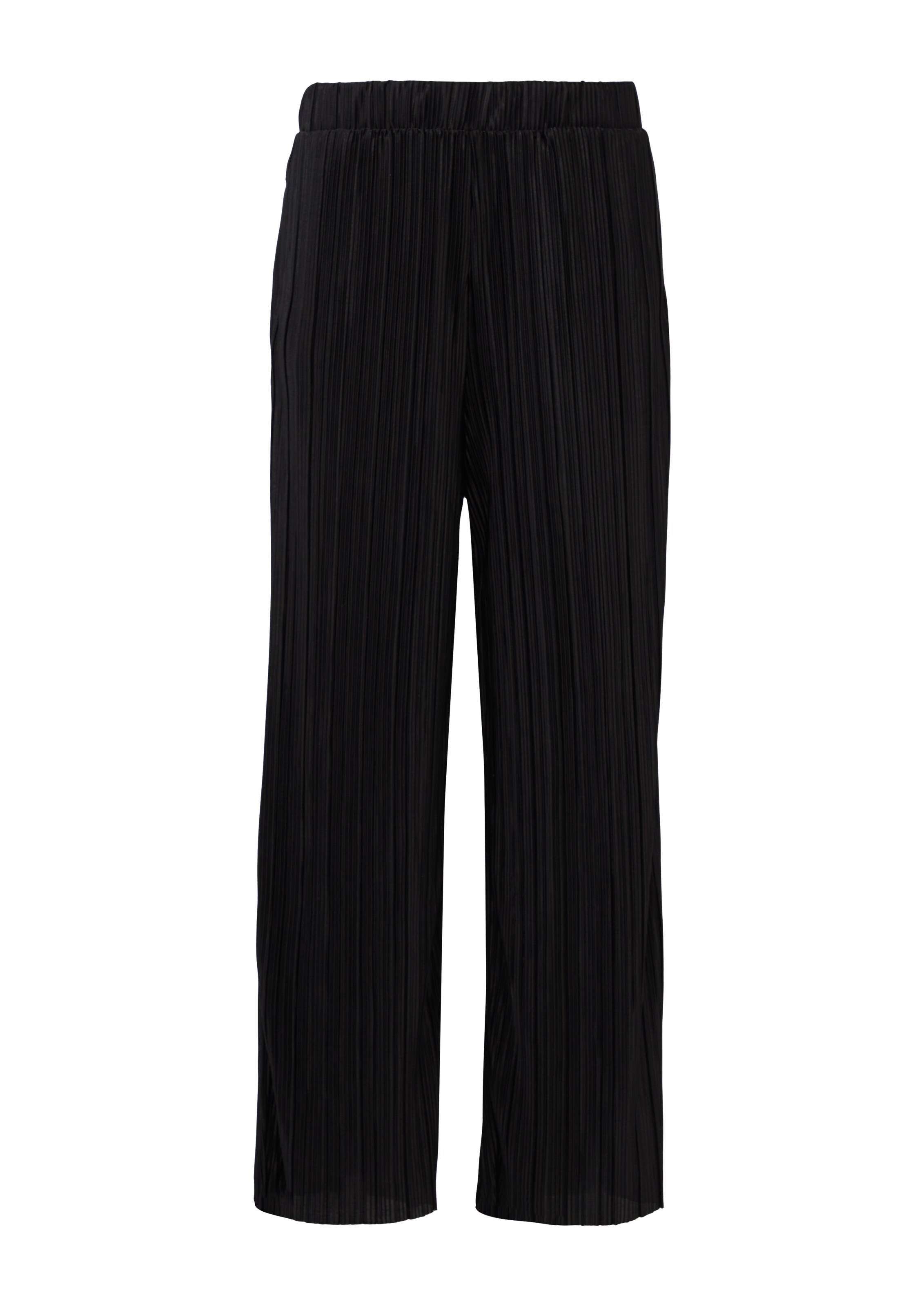 QS Wide Leg Hose in Schwarz: Vorderseite