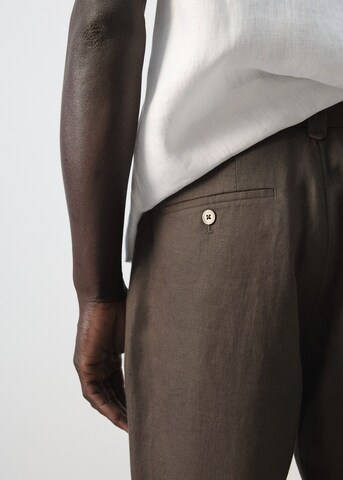MANGO MAN Regular Chino Pants 'Oyster' in Brown