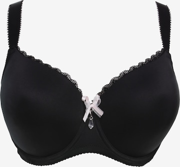 SugarShape T-shirt Bra 'Pure' in Black: front